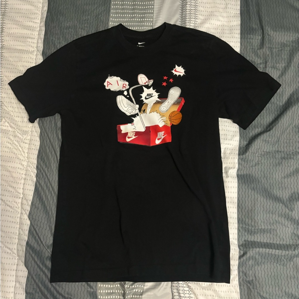 Nike cartoon shoe box logo printing t-shirt